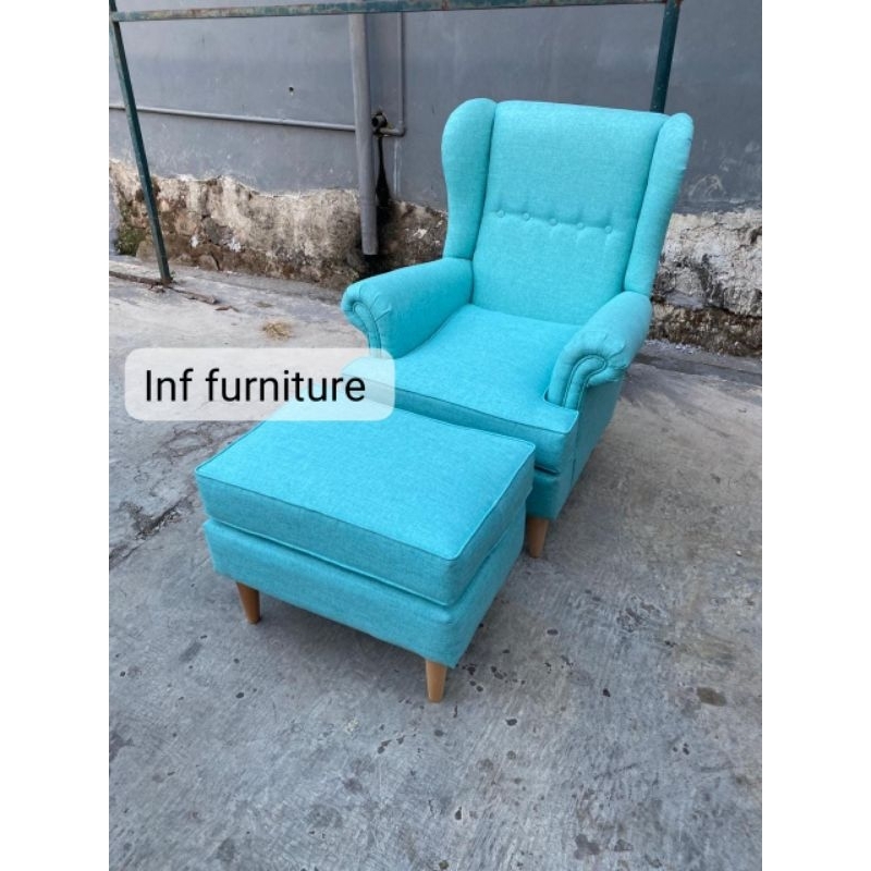 wing chair minimalis set stool wing chair set foot rest