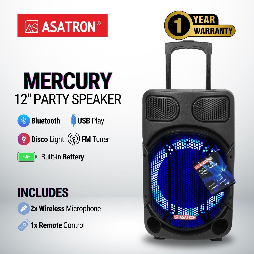 Asatron Mercury 12 Inch Bluetooth Meeting Portable Speaker