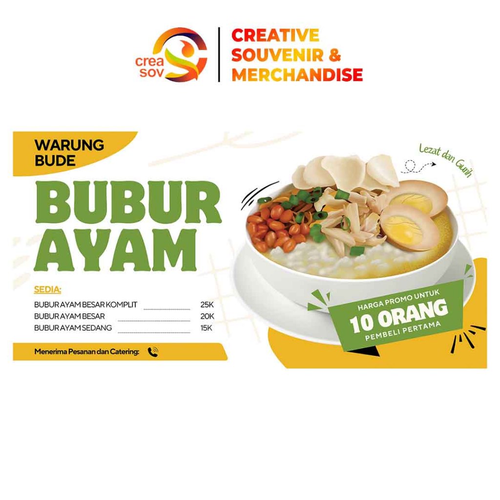 Creasov, Cetak Spanduk Usaha, Spanduk Jualan, Banner Jualan, Spanduk Toko, Spanduk Makanan 280 Gr