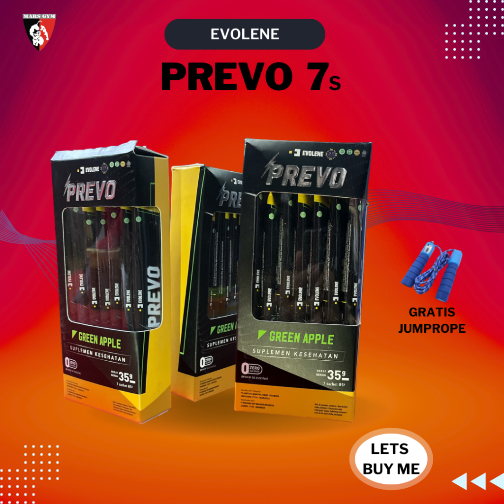 

PREVO PRE WORKOUT EVOLENE 7 serving HALAL BPOM