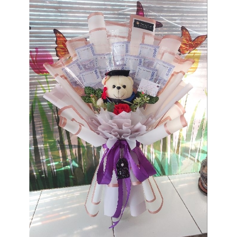Buket wisuda || Buket Boneka || Buket boneka dan uang || buket uang kosongan || Buket uang