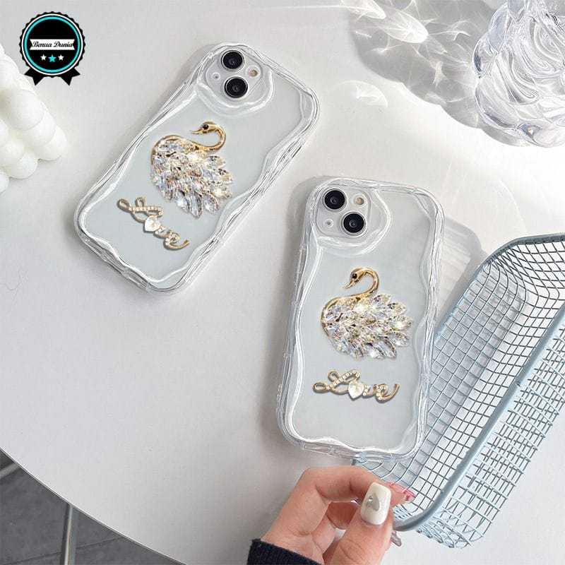 GC113 Melting Clear Diamond Swan Blink Love Softcase / Casing Hp for OPPO A5 2025 A5i PRO A1 A98 A3 