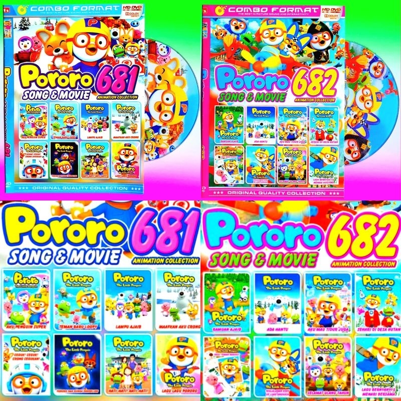 KASET DVD ANAK2 CARTOON PORORO TERBARU DUBBING BAHASA INDONESIA