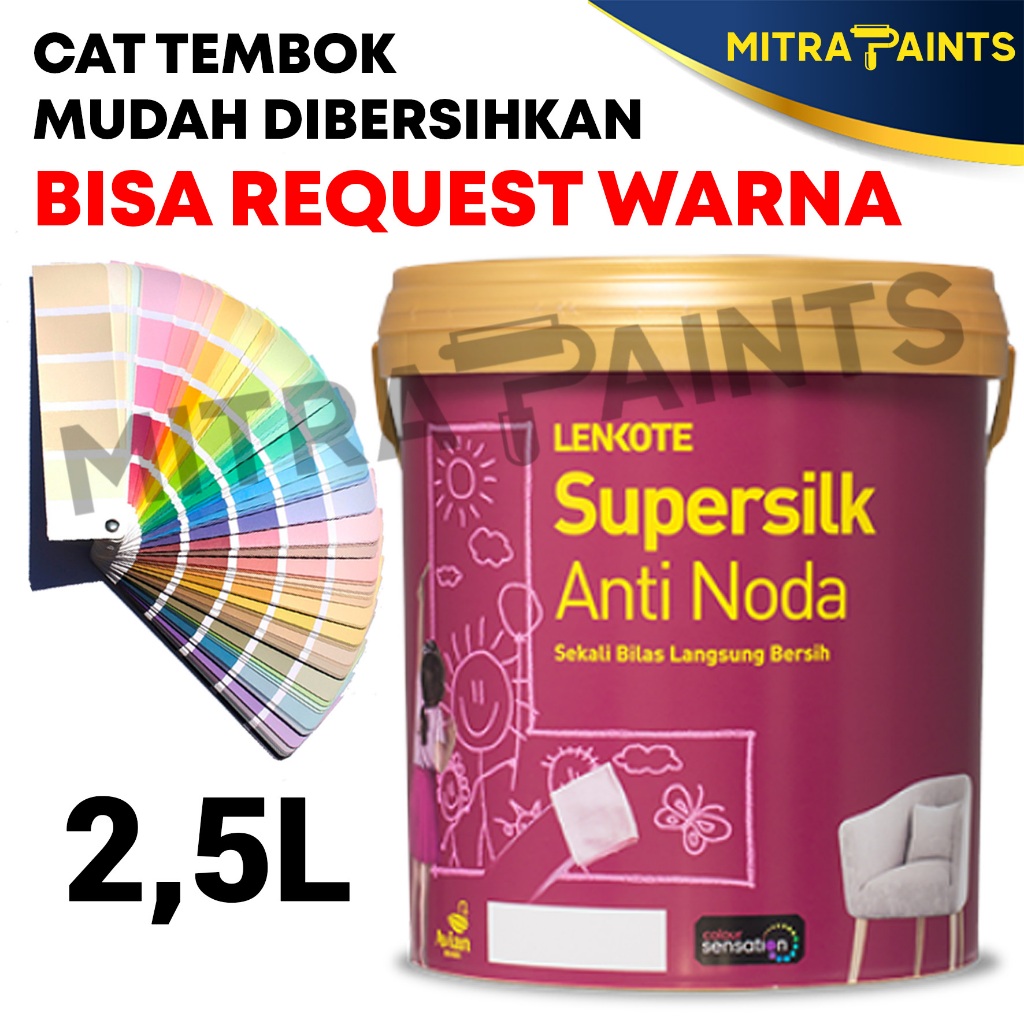 CAT TEMBOK LENKOTE SUPERSILK ANTI NODA 2,5 LITER / CAT INTERIOR AVIAN REQUEST CUSTOM WARNA