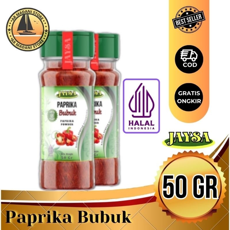 

JAYSA Paprika Bubuk 50 gr Bumbu masak/ Bumbu dapur / Paprika Powder / Ground Paprika / Paprika Merah Bubuk / Red Paprika Powder / Paprika Bubuk Murni / Paprika Bubuk Super / Paprika Bubuk Premium