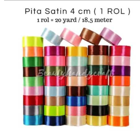 Pita satin 4cm 1.5 inchi Pita Buket Pita Besar Pita Roll Pita Gulungan Pita Roll Satin Pita 4cm
