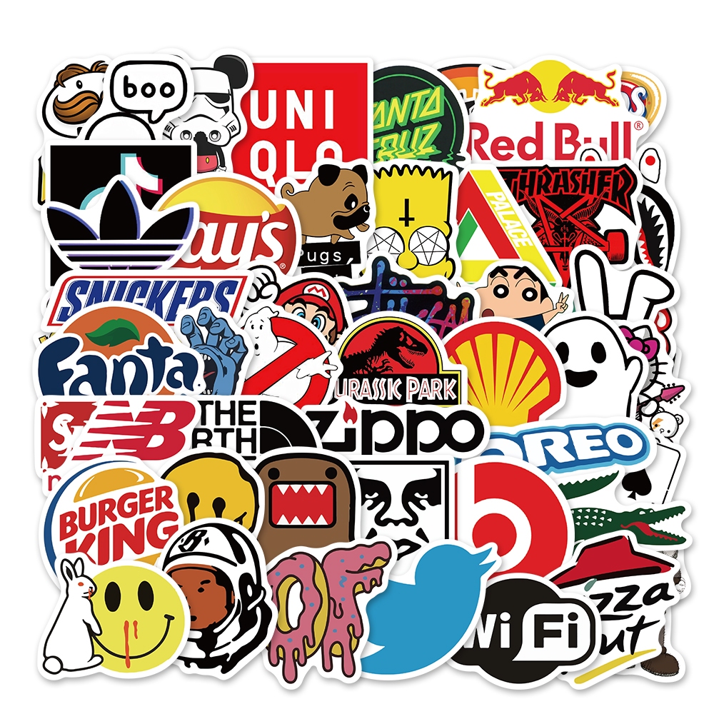 

COD Merek hypebeast Stiker logo brand Stiker Anti Air Stikers Berperekat Waterproof sticker decal buat Motor Helm Buku Journal Koper Casing HP Laptop Botol Minum Hadiah anak