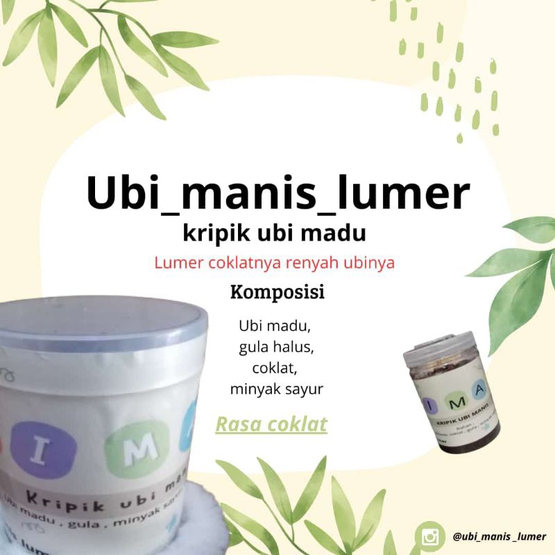 

keripik ubi coklat lumer