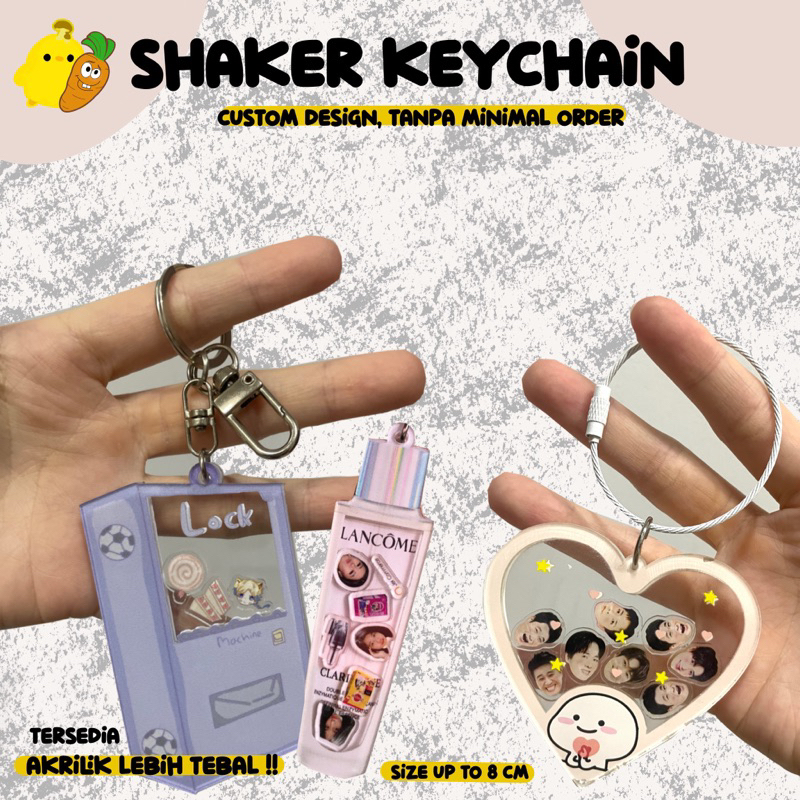 Gantungan Kunci Shaker Custom  / Shaker Keychain / Shaker Ganci / Akrilik Shaker