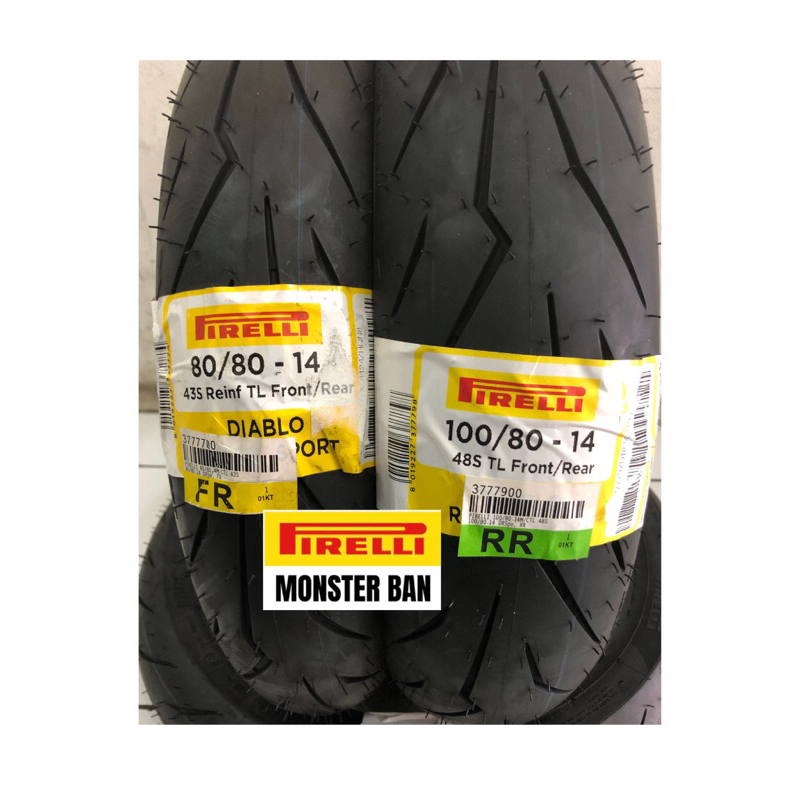 paket pirelli diablo rosso sport uk 80/80-14 & 100/80-14