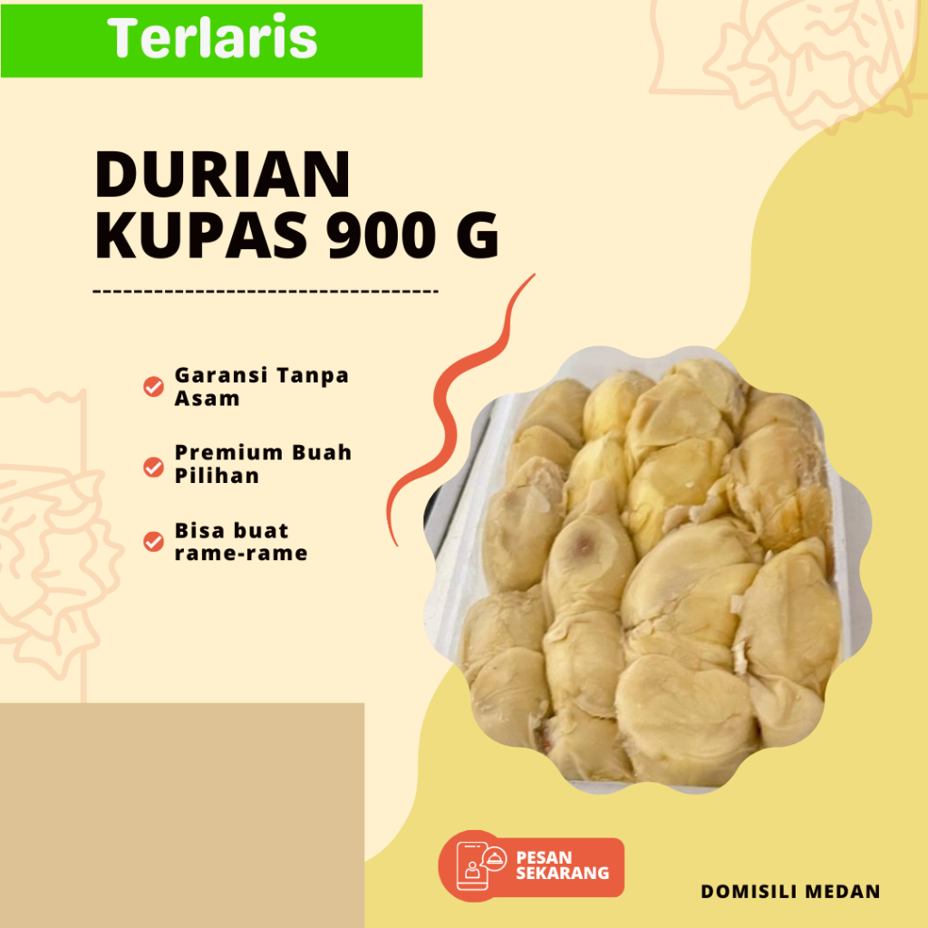 

Durian Kupas 900gram Asli Medan