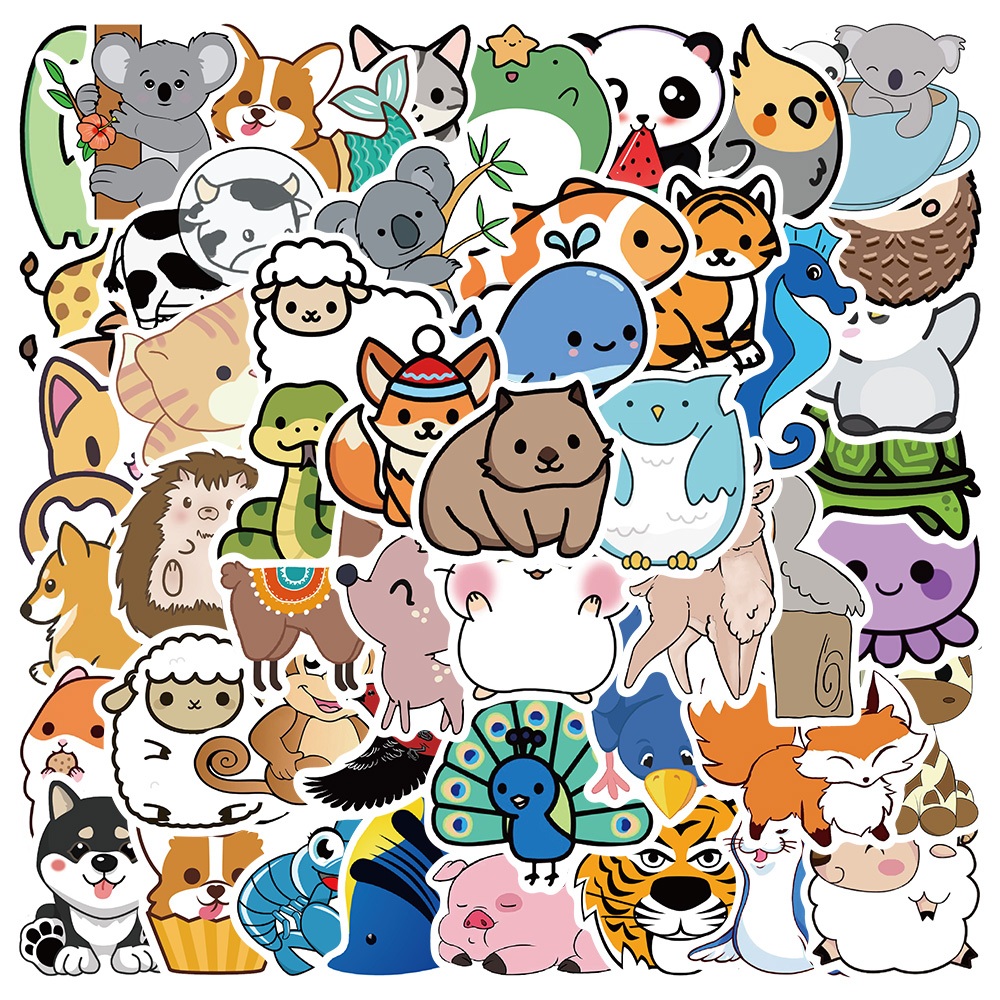 

COD lucu Hewan kecil Stiker Kartun Stiker Anti Air Stikers Berperekat Waterproof sticker decal buat Motor Helm Buku Journal Koper Casing HP Laptop Botol Minum Hadiah anak