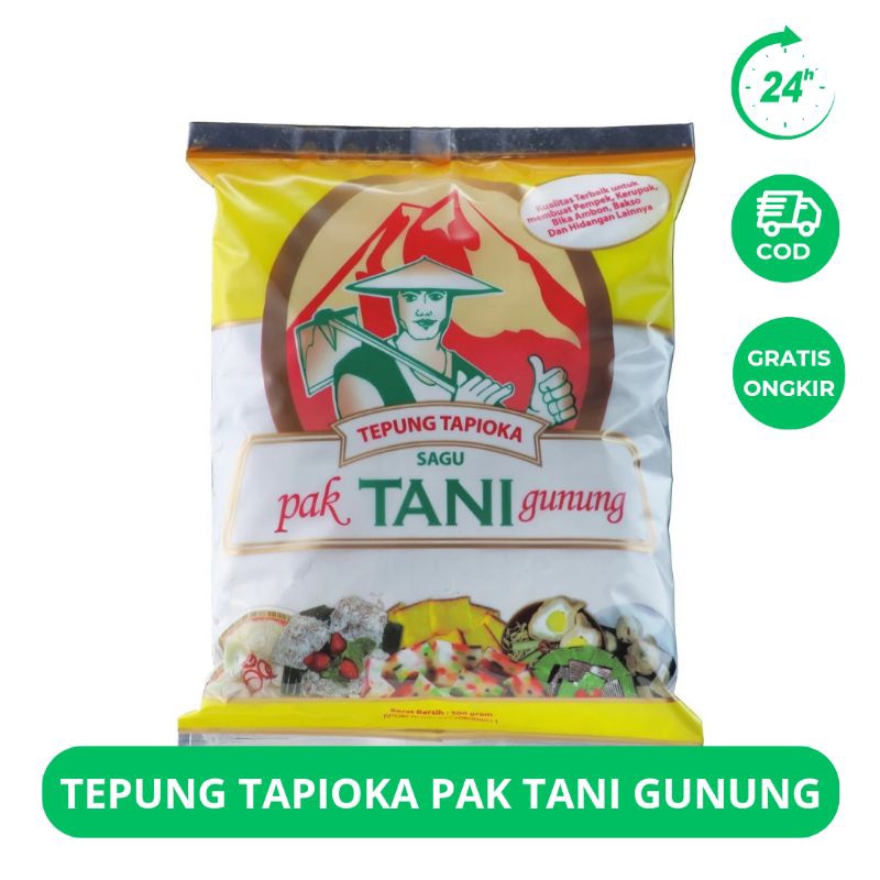 

TEPUNG TAPIOKA PAK TANI GUNUNG 500 gram / PAK TANI GUNUNG TEPUNG TAPIOKA KEMASAN