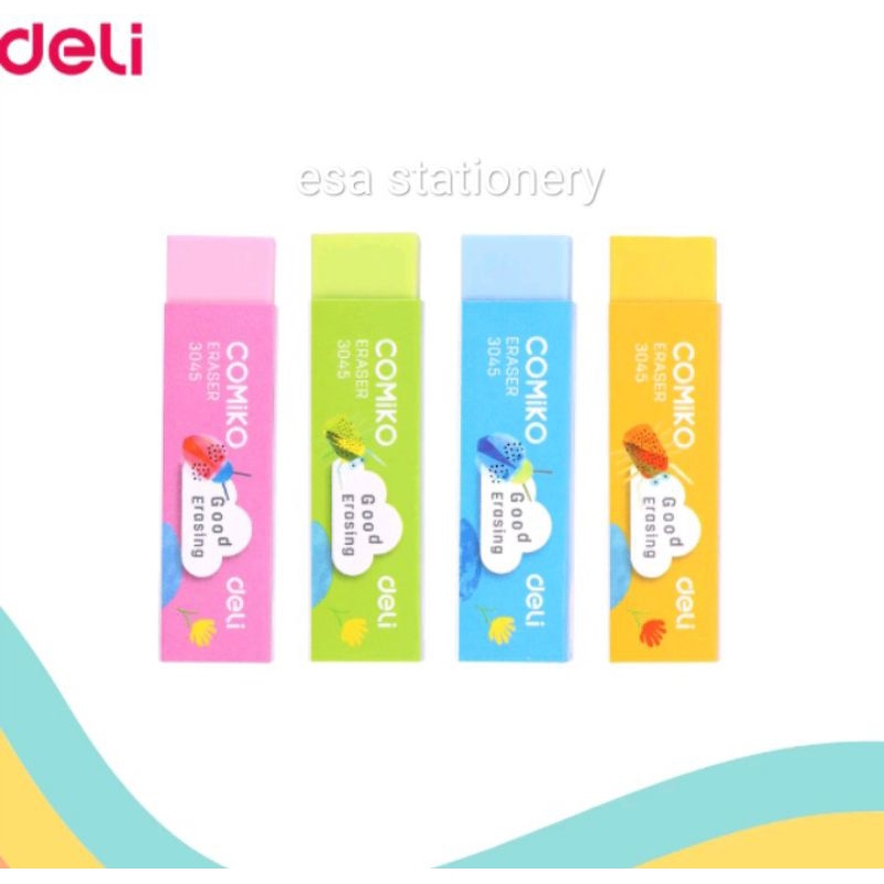 

Deli 3045 Comiko Eraser Penghapus karet - Pink / Blue / Green / Orange