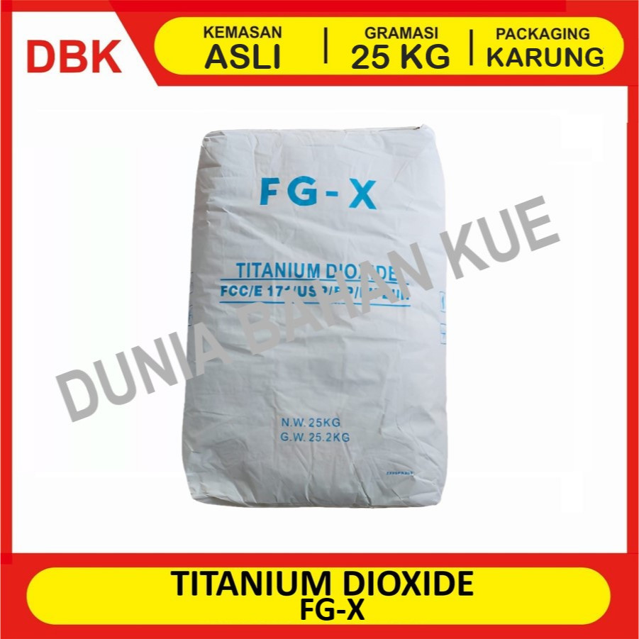 

TITANIUM DIOXIDE FOOD GRADE - 1 BAG 25 KG / PEMUTIH MAKANAN FOOD GRADE