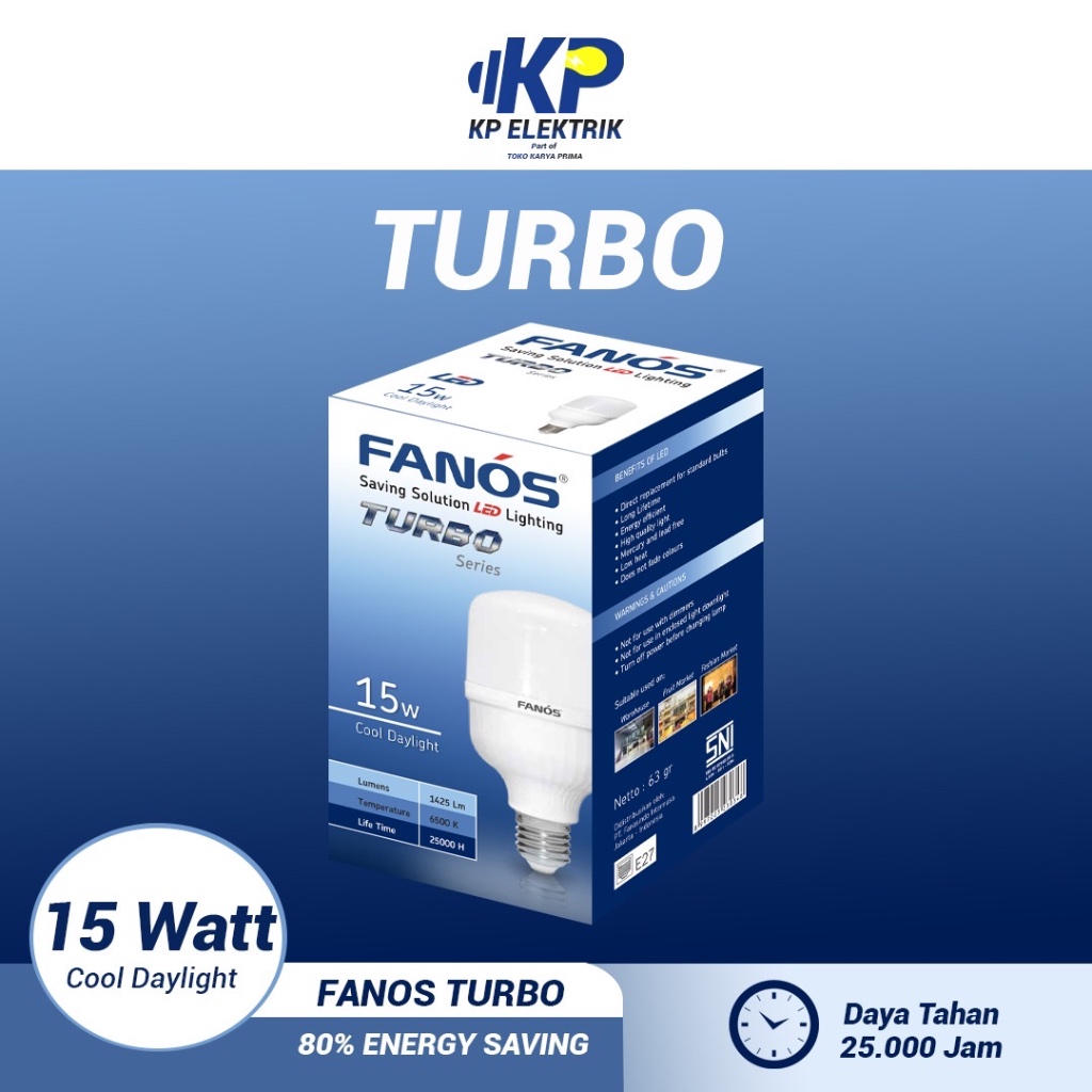 Lampu LED Fanos Turbo 15 watt