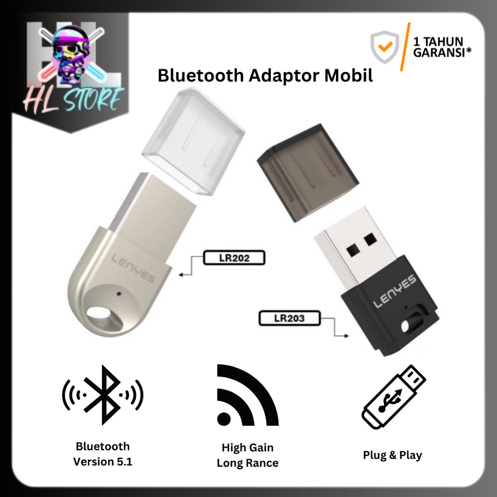 LENYES BLUETOOTH RECEIVER ADAPTER SPEAKER AUDIO MOBIL PLUG N PLAY BT.V5 LR201 LR202 LR203 LR204 LR20