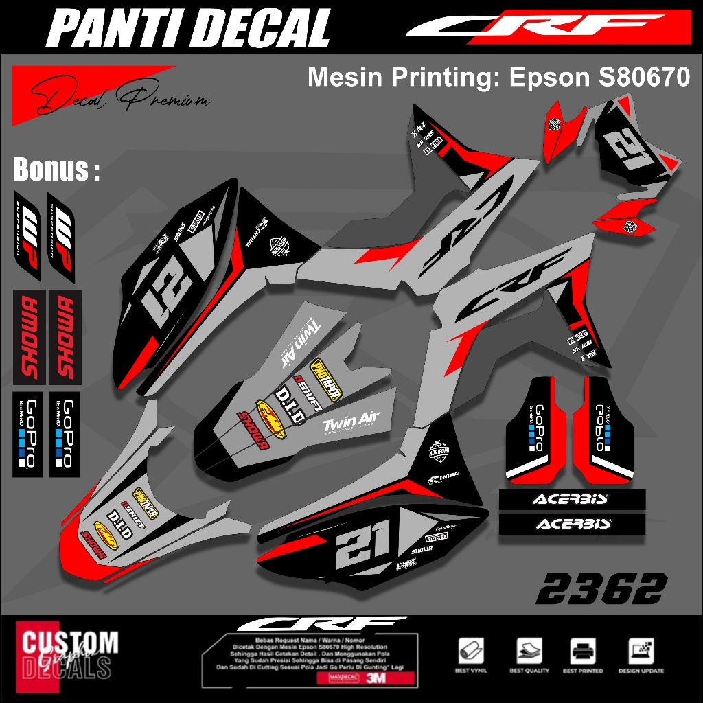 [COD]DECAL CRF 150 L / STICKER DECAL CRF 150 SUPERMOTO SIMPEL