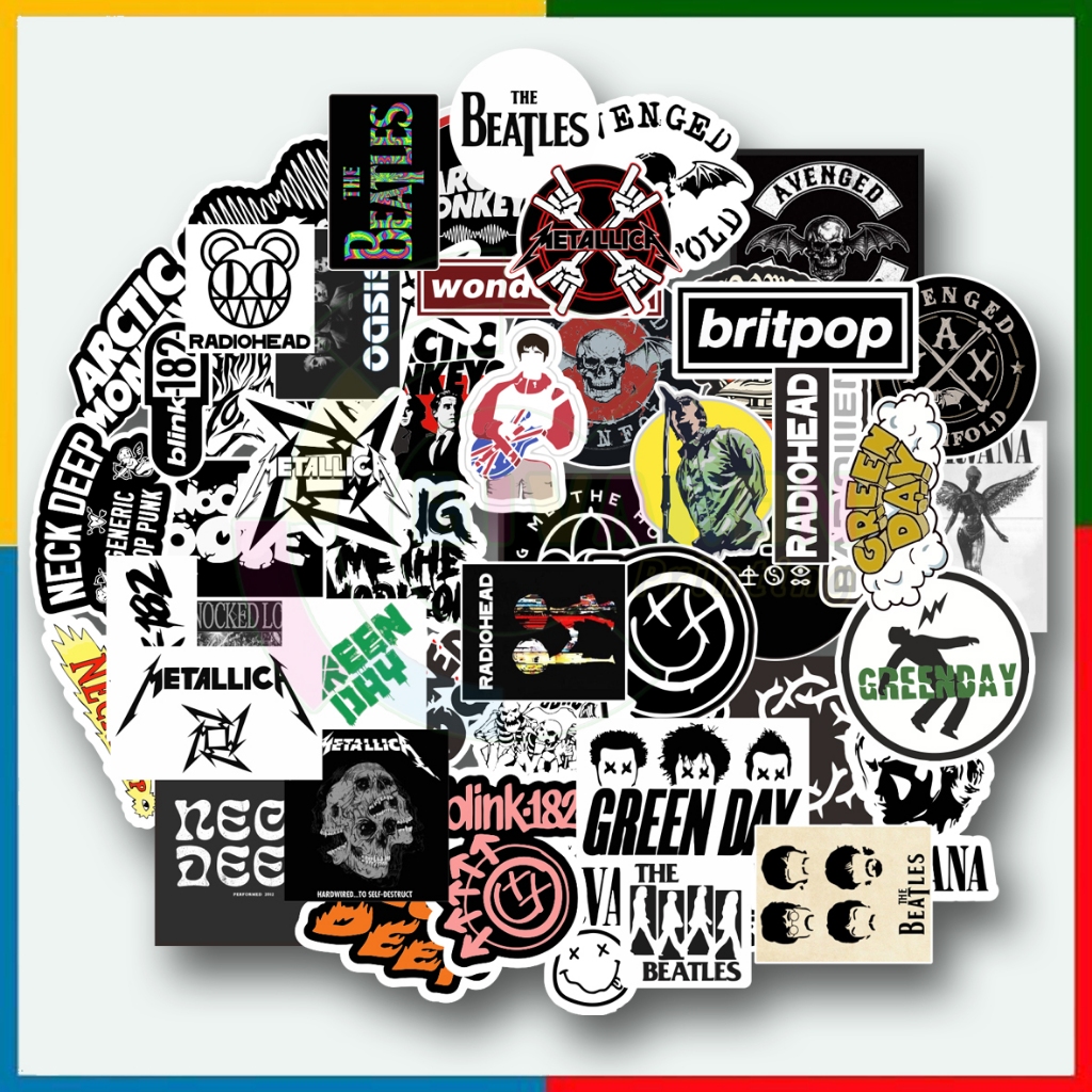 

( Isi 4pcs ) Stiker musik Punk/Rock/HC II