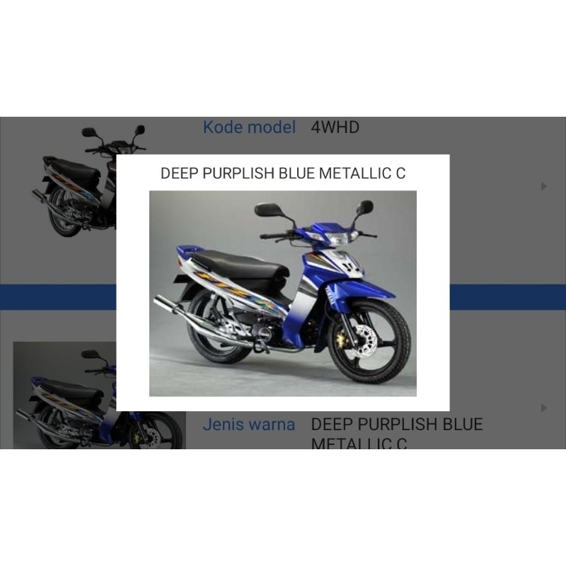 Striping Sticker Sayap Luar Sayap Dalam Biru 2004 Original Yamaha F1ZR FIZR