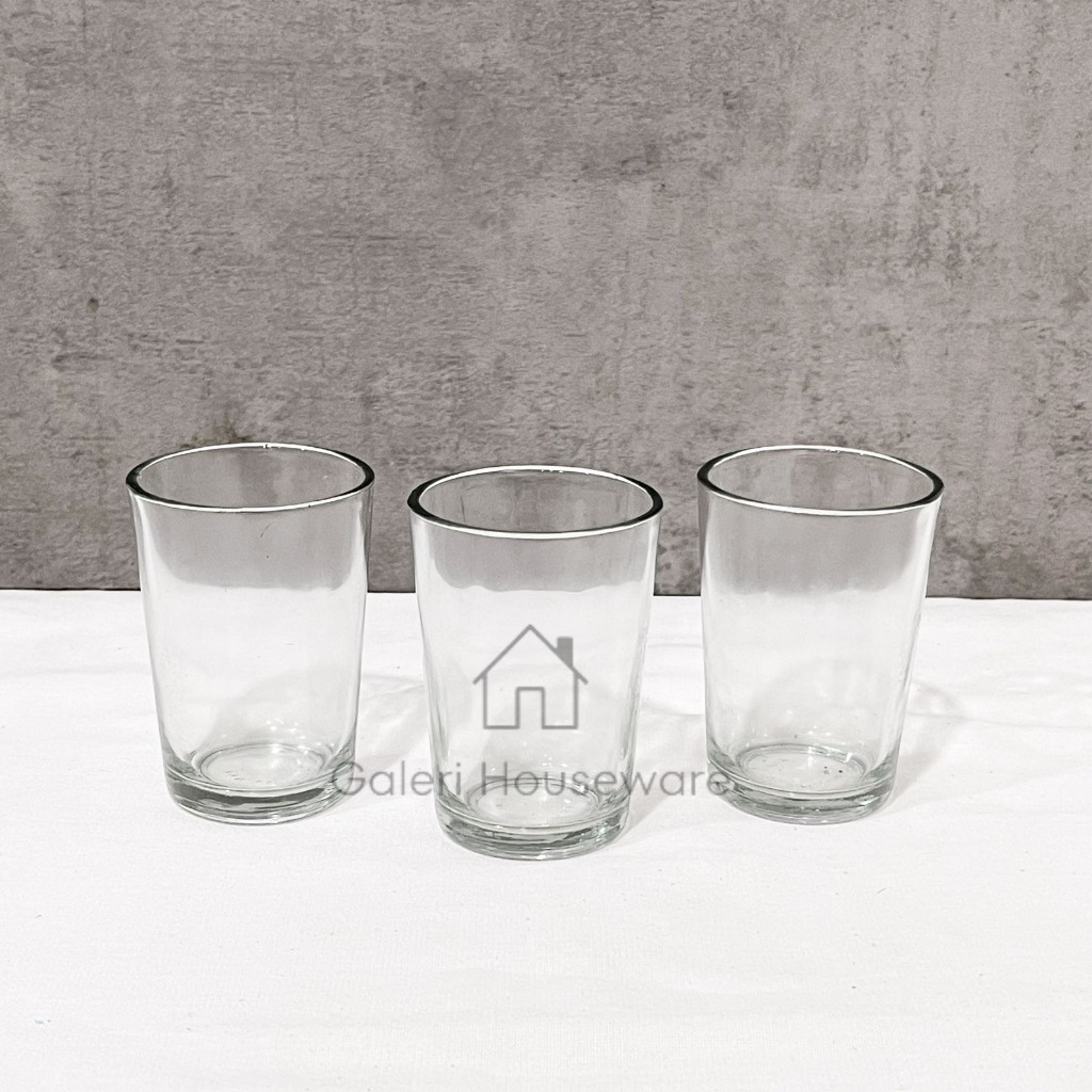 6PCS GELAS JAMU 502 POLOS/ CANGKIR SET KACA BENING/ GELAS KECIL GELAS SUSU/ GELAS JUS HOTEL/GELAS KO