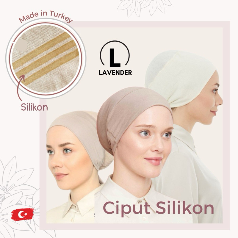 Ciput Turki Silikon Lavender | ciput rayon premium | Ciput Tali