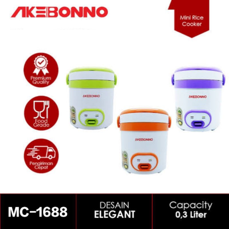 AKEBONNO MINI RICE COOKER MC 1688 PENANAK NASI 0,3 L TRAVEL MAGIC COM