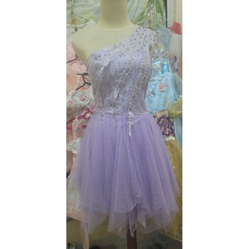 dress lilac pesta gaun