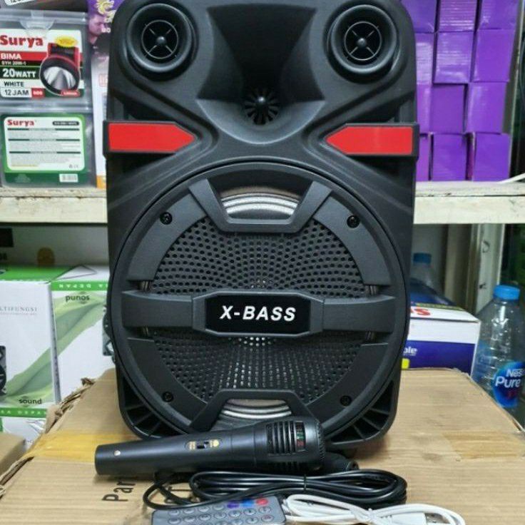 Diskon COD Speaker Bluetooth karaoke Fleco F868 Bonus mic X BASS 85 INCH