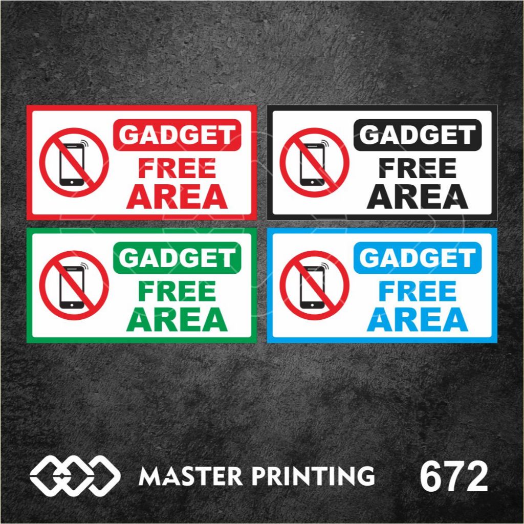 

672 - Stiker Gadget Free Area (Area Bebas HP), Sticker Vinyl, Tahan Air, Termurah, dan Bisa Custom