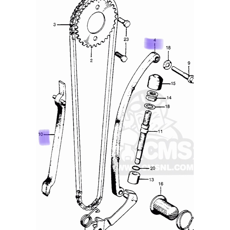 Lidah tensioner kamprat honda cb100 glatik k0 k1 k2 set original japan
