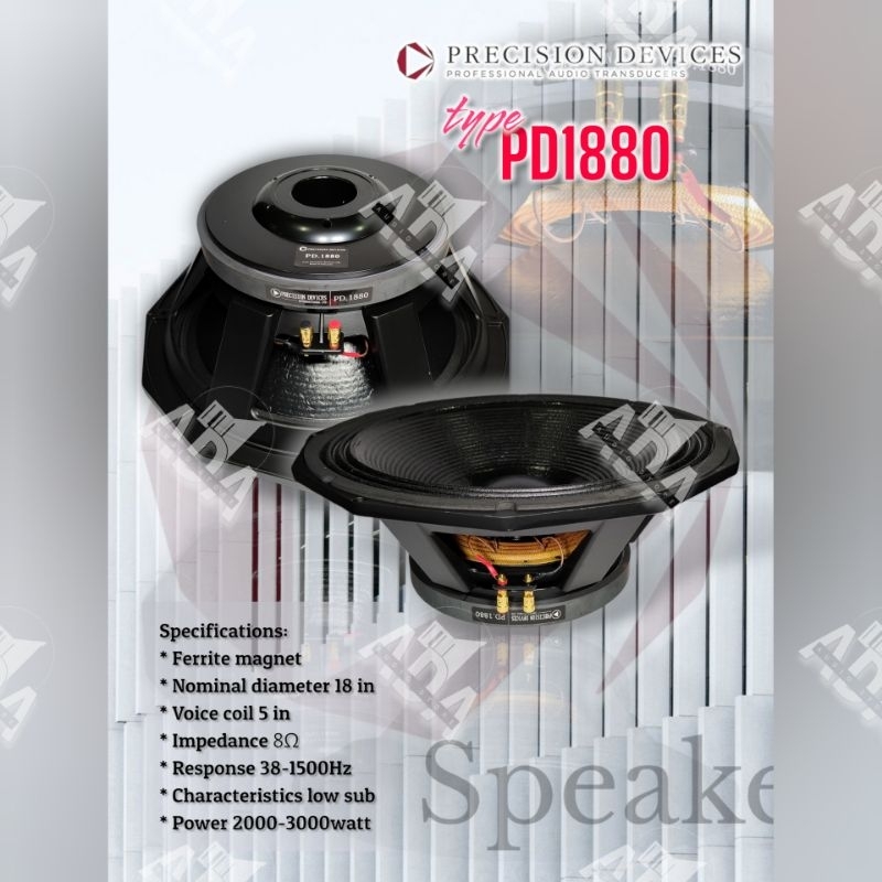 Komponen Speaker 18 IN PRECISION DEVICES PD1880 PD Coating 1880 2000W VC5