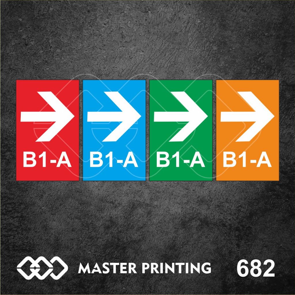 

682 - Stiker Petunjuk Arah, Panduan Jalan di Gedung, Sticker Vinyl, Tahan Air, Termurah, Bisa Custom
