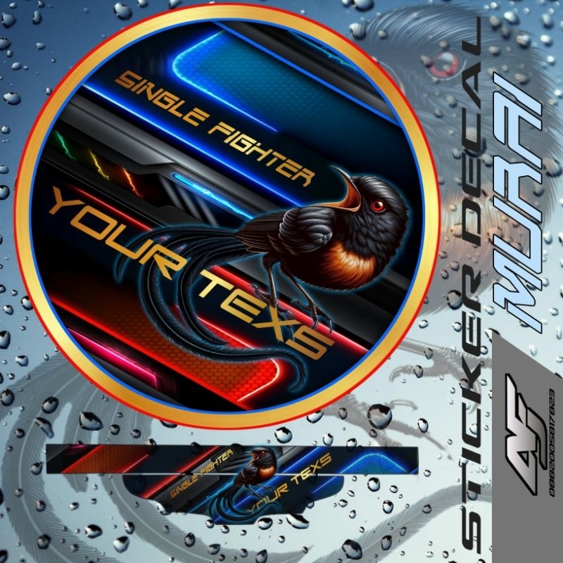 stiker decal sangkar murai custom nama
