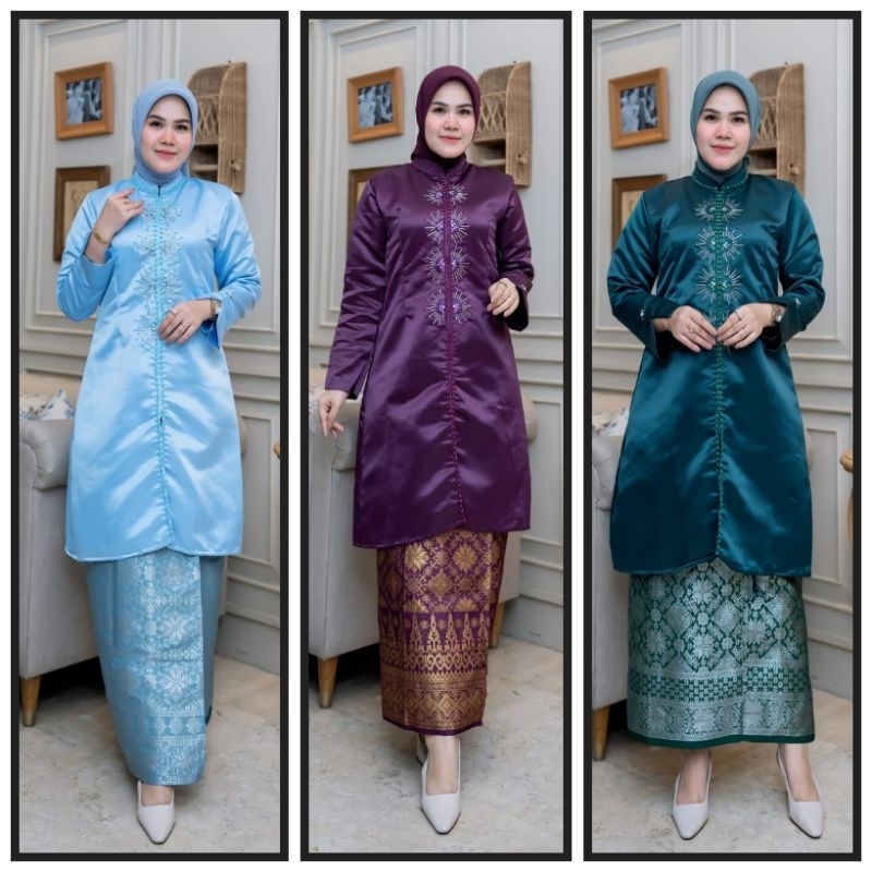 stelan baju kurung havizah Aldi / kebaya modern / kebaya terbaru / kebaya ibu besan / kebaya wisuda