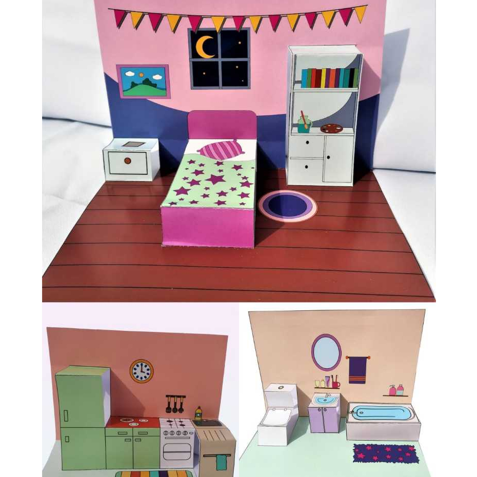 Doll House Rumah Rumahan Furniture Boneka Kertas