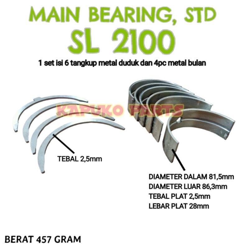 SL2100 SL2105 METAL DUDUK+METAL BULAN STD UNTUK MESIN DIESEL 2 SILINDER