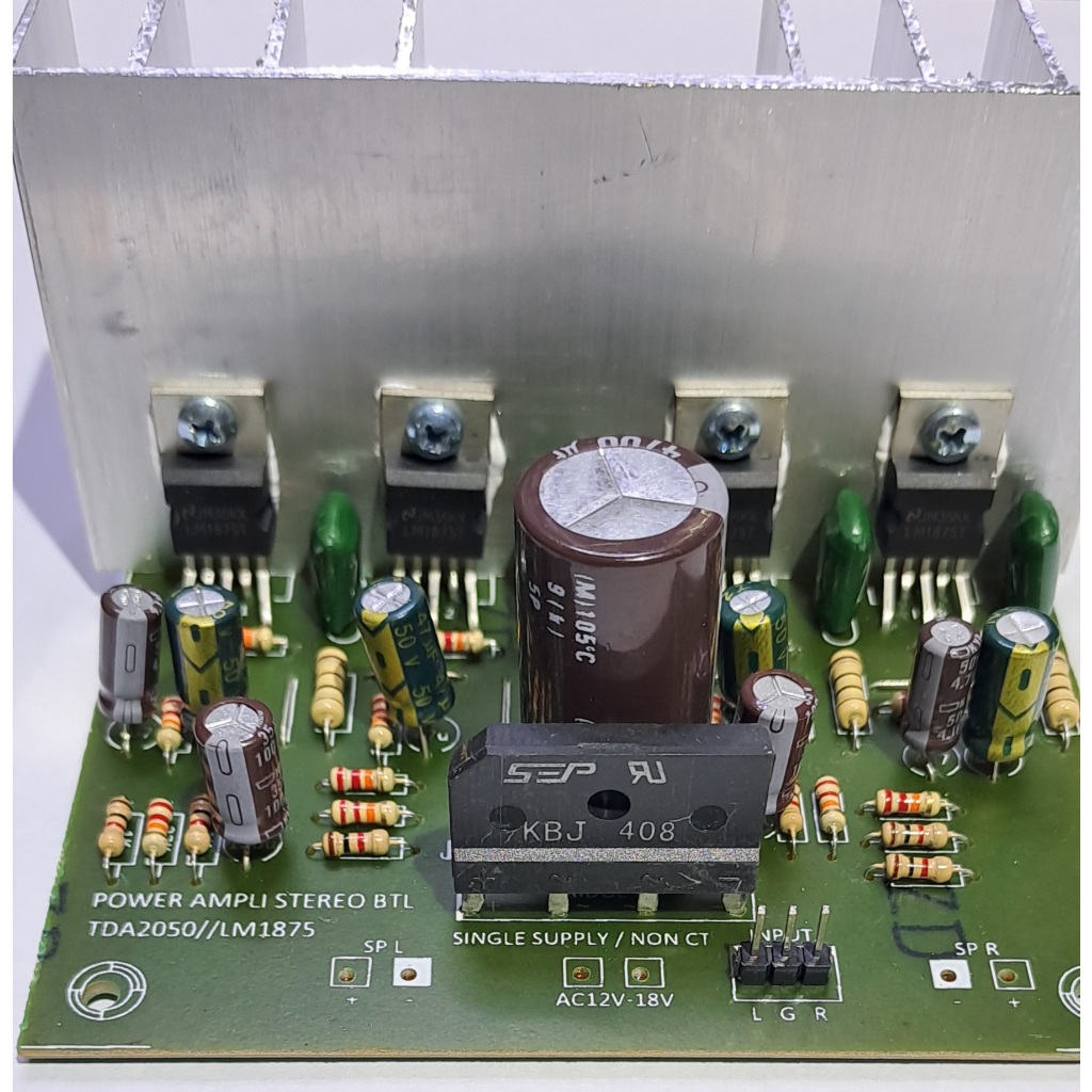 KIT POWER AMPLI STEREO BTL LM1875 SINGLE SUPPLY/NON CT TU2T