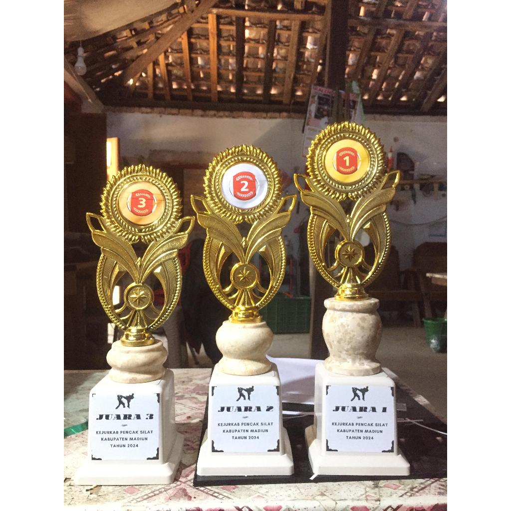 Piala Trophy Marmer Custom 1 Set (3 Piala)