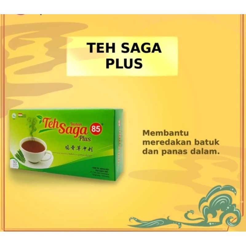 

Teh Saga 85 Plus isi 10 sachet - teh panas dalam dan.batuk