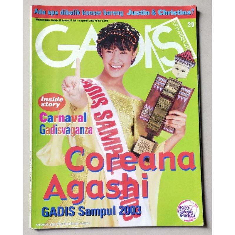 Majalah Gadis Edisi Kemenangan - Gadis Sampul 2003 - Cover Coreana Agashi