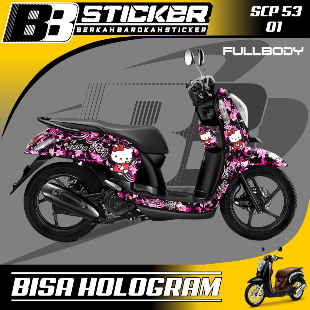 Decal Scoopy BISA HOLOGRAM Full Body Full Blok Dekal Sticker Scoopy FI 2013 2014 2015 2016 Scp 53