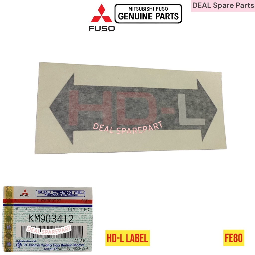 Sticker Stiker Label HD-L HDL Original Mitsubishi Canter KM903412