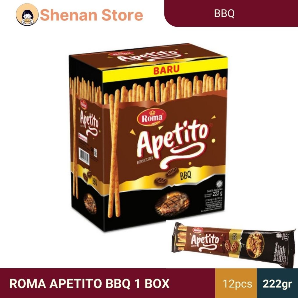 

ROMA APETITO STICK CEMILAN RASA BBQ 1 BOX ISI 12