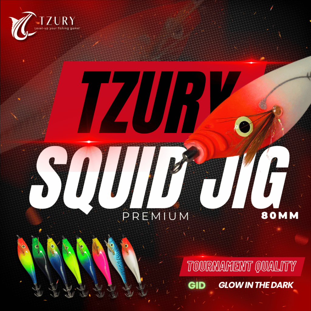 Squid Jig 80mm Tzury Premium Umpan Cumi Glow in the Dark Terbaik