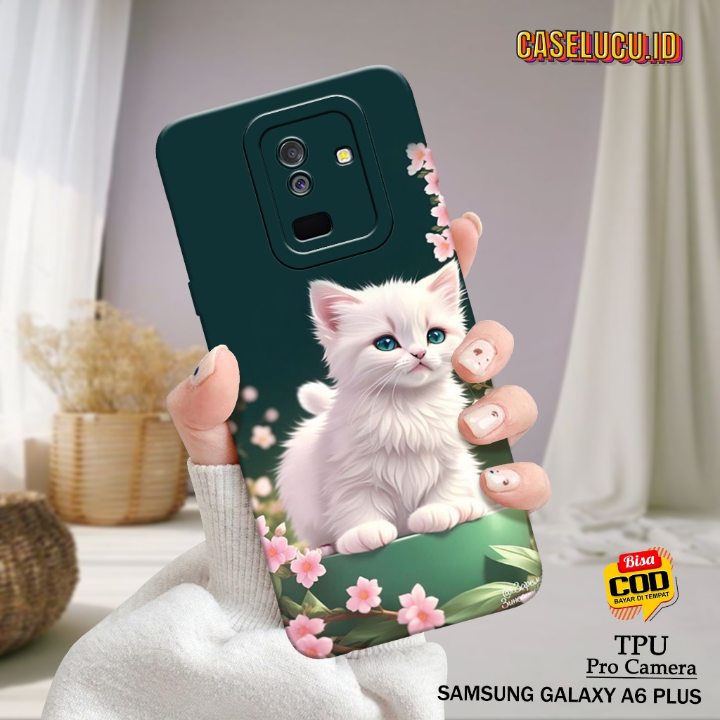 Casing Hp Samsung A6 Plus Terbaru - Case Lucu - Case Samsung A6 Plus - Fashion Case Kucing - Soft Ca