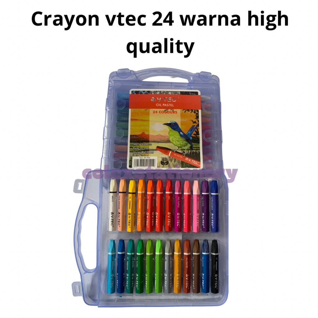 

Crayon Oil Pastel Isi 24 Warna / Crayon Anak Tidak Mudah Patah High Quality Original Vtec