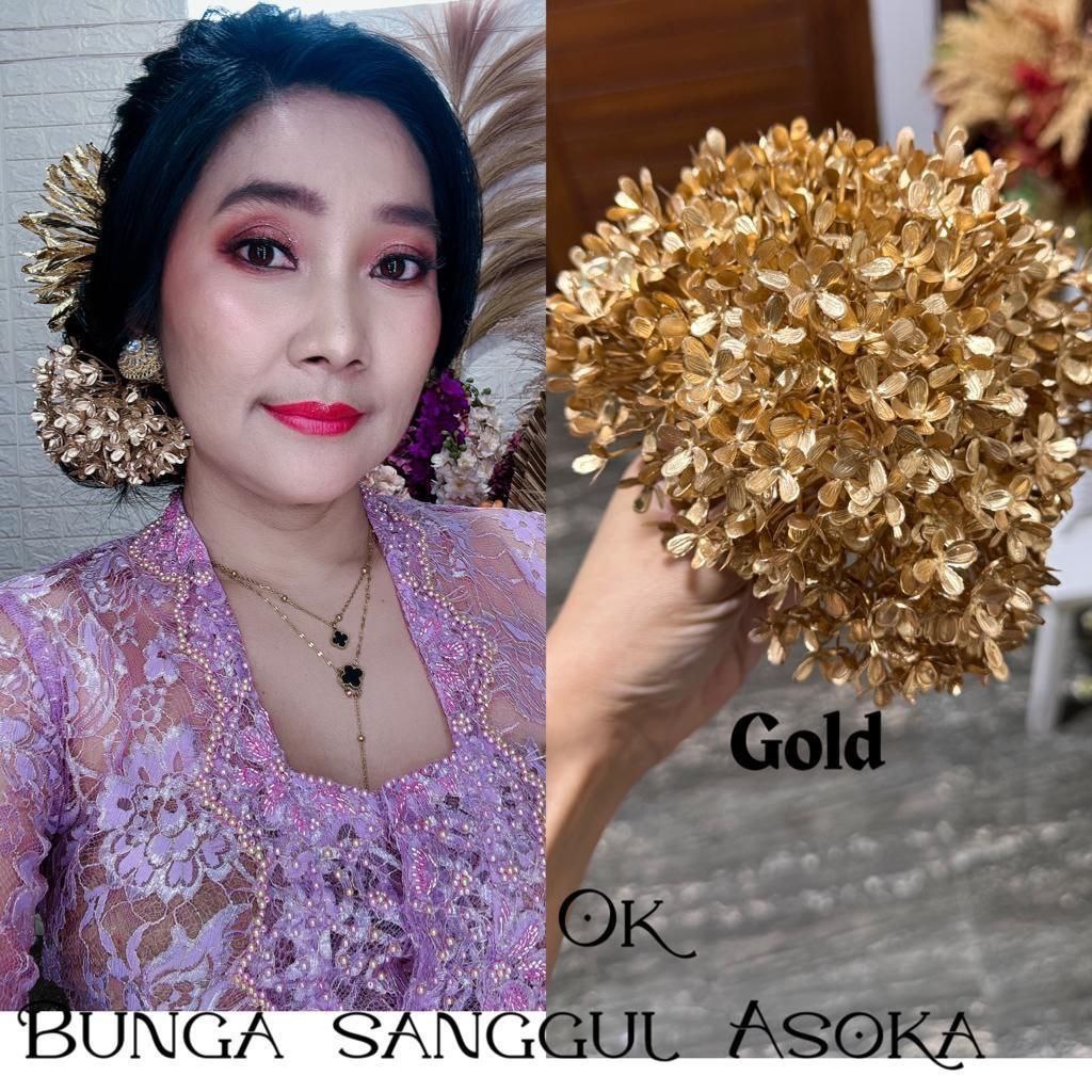 Semanggi Bunga Plastik Asoka Sanggul Hiasan Rambut Bali Modern