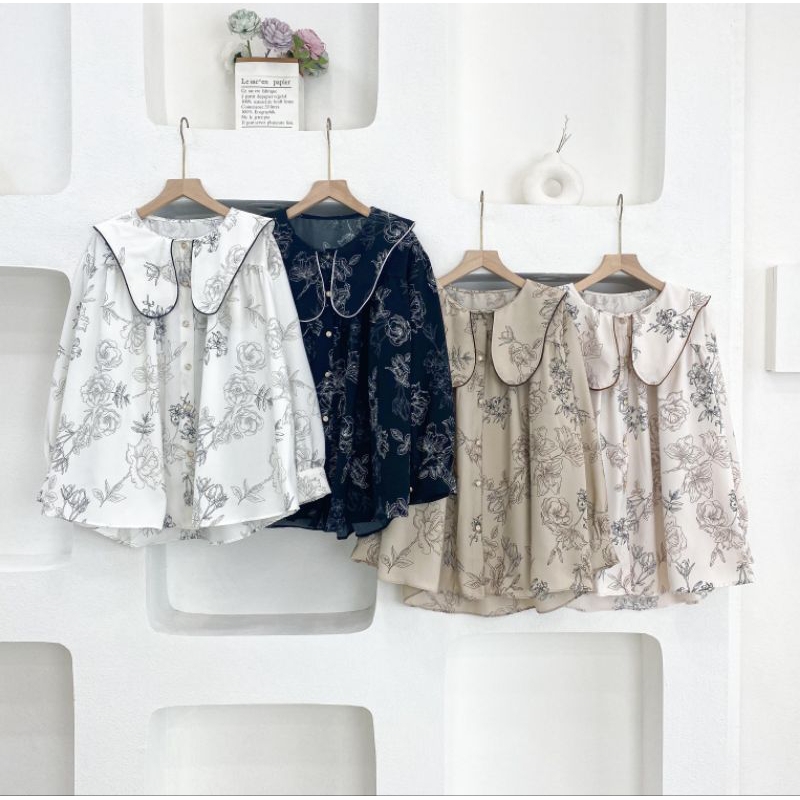 Kemeja Wanita Jumbo Motif Bunga