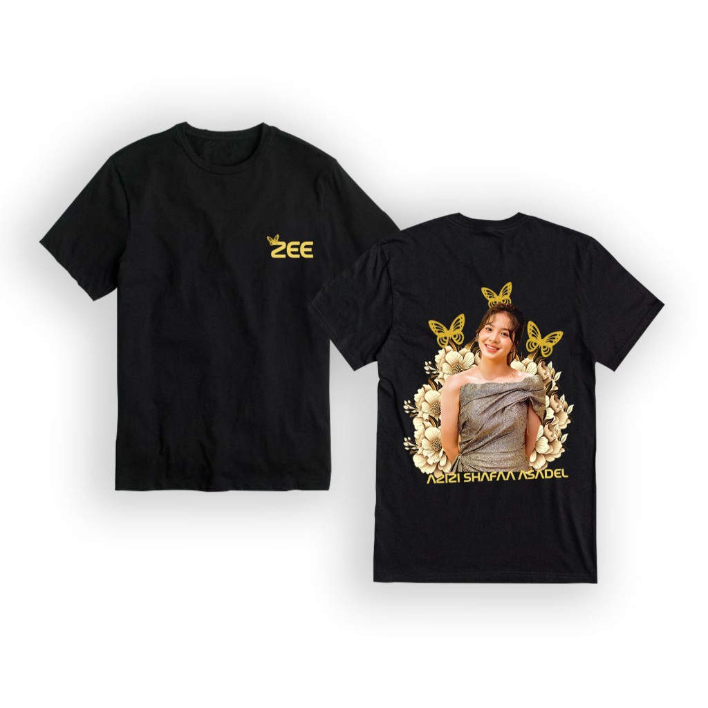 Kaos Zee JKT48 - T-shirt JKT48 Bunga Gold Keren - Kaos Murah - T-shirt Catton Combed 24s - Kaos Dist